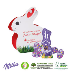WERBE-HASE MIT SCHOKOLADENMISCHUNG VON MILKA