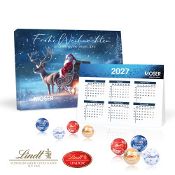 "2 in 1" Marken-Adventskalender, Lindt Lindor Minis mit Jahresplaner