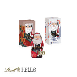 Lindt HELLO XMAS Santa, 10 g in Werbekartonage