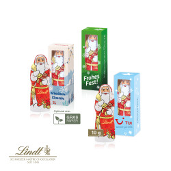 Lindt Weihnachtsmann, 10 g in Werbekartonage