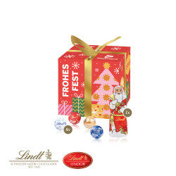 Präsent "Feine Bescherung", Lindt Minis und Nikolaus