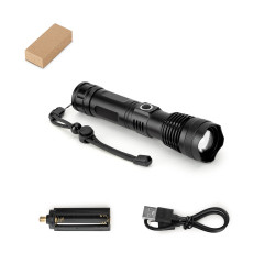 YVIAN. Recycled aluminium rechargeable torch (100% rAL) 10 W
