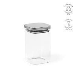 Delacroix 1200 Behälter aus Borosilikatglas, 1270ml. Deckel aus recycelter Edelstahl Delacroix 1200 Behälter aus Borosilikatglas, 1270ml. Deckel aus recycelter Edelstahl