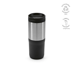 Orange Reisebecher recycelter Edelstahl, 600 ml. Dreifachwandig Orange Reisebecher recycelter Edelstahl, 600 ml. Dreifachwandig