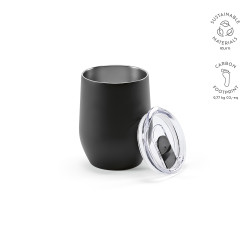 "Tigris Travel Cup" Reisebecher aus recyceltem Edelstahl, 320 ml mit Deckel, doppelwandig