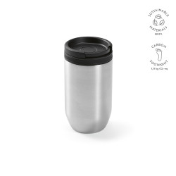 "Okavongo Travel Cup" Reisbecher aus recyceltem Edelstahl, 430 ml, doppelwandig, auslaufsicher