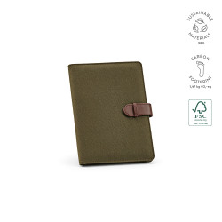 "Eliot A5 Folder" A5-Mappe aus recycelter Baumwolle mit Notizblock mit 64 Seiten aus FSC-zertifiziertem Papier