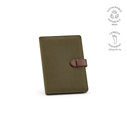 Eliot A5-Mappe aus recyc.Baumwolle. Notizblock mit 64-seitigem FSC Eliot A5-Mappe aus recyc.Baumwolle. Notizblock mit 64-seitigem FSC