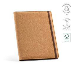 "Kafka A4 Folder" A4-Mappe aus Kork mit Notizblock mit 64 Seiten aus FSC-zertifiziertem Papier
