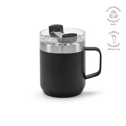 "Shinano Mug" Tasse aus recyceltem Edelstahl, 440 ml mit drehbarem Deckel, doppelwandig
