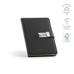 "Melville Notebook" A5 Notizbuch rPET mit Metallverschluss und 196 Seiten aus FSC-zertifiziertem Papier (70 g/m²)