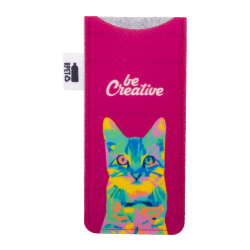 Individuelles RPET Sonnenbrillenetui CreaFelt Sun, grau/weiß