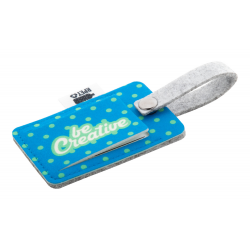 individueller RPET Kofferanhänger CreaFelt Tag, grau/weiß individueller RPET Kofferanhänger CreaFelt Tag, grau/weiß