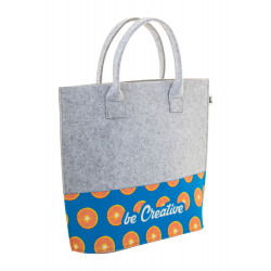 individuelle RPET Einkaufstasche CreaFelt Shop C, grau/weiß individuelle RPET Einkaufstasche CreaFelt Shop C, grau/weiß