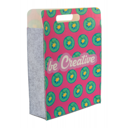 individuelle RPET Einkaufstasche CreaFelt Shop D, grau/weiß individuelle RPET Einkaufstasche CreaFelt Shop D, grau/weiß