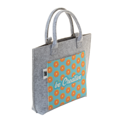 individuelle Umhängetasche CreaFelt Cross, grau/weiß individuelle Umhängetasche CreaFelt Cross, grau/weiß