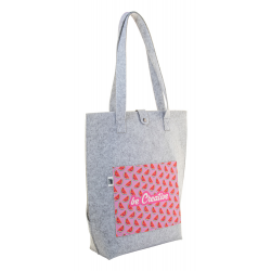 individuelle RPET Schultertasche CreaFelt Toteback, grau/weiß individuelle RPET Schultertasche CreaFelt Toteback, grau/weiß