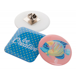 Metall Pin / Anstecker EpoBadge Maxi, weiß