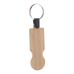 Einkaufswagen-Chip/Schlüsselanhänger aus Bambus BooCart EU, natur