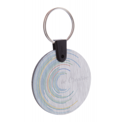 Schlüsselanhänger (rund) Aluudy A, silber