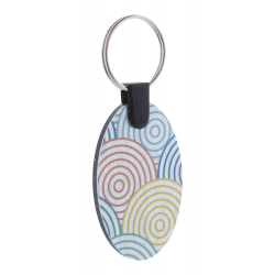 Schlüsselanhänger (oval) Aluudy B, silber