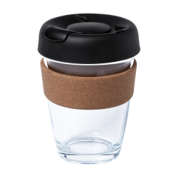 Glas-Reisebecher Corgla, schwarz/transparent Glas-Reisebecher Corgla, schwarz/transparent