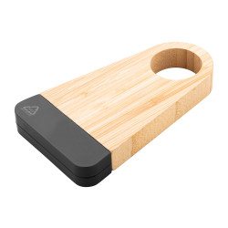 Flaschenhalter mit Korkenzieher Kyoho, schwarz/natur Flaschenhalter mit Korkenzieher Kyoho, schwarz/natur