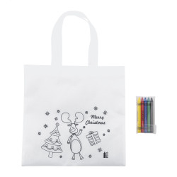 Weihnachtstasche zum Ausmalen Julfar Shop, weiß