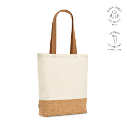 "Chimborazo Tote Bag" Einkaufstasche aus recycelter Baumwolle (180 g/m²) und Kork