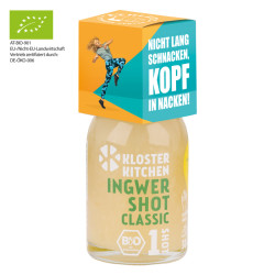 BIO Ingwer Shot mit Werbeaufsetzer
