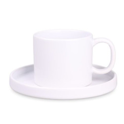 Sublimationstasse mit Untertasse "Velo Set Art Solid", 220 ml