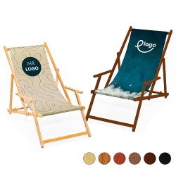 Holz-Liegestuhl CLASSICO mit Armlehnen, getackert