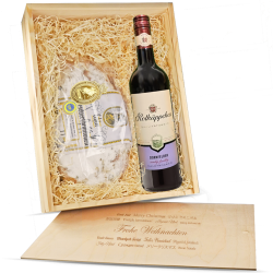 Präsentkiste "Dresdner Stollen & Rotkäppchen Dornfelder Rotwein" Präsentkiste "Dresdner Stollen & Rotkäppchen Dornfelder Rotwein"