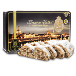500g Dresdner Stollen® in Geschenkdose "Königliche Edition" 500g Dresdner Stollen® in Geschenkdose "Königliche Edition"