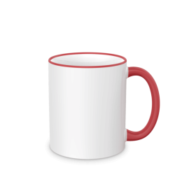 Kaffeetasse aus Keramik mit farbiggen Trinkrand