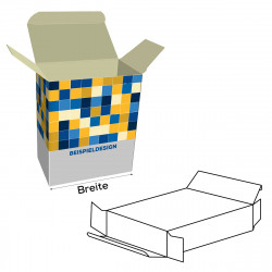 Faltschachteln mit versetzten Einstecklaschen, 270 mm Breite