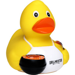 Schnabels® Quietsche-Ente Grillmeister mit Slogan Grillmeister