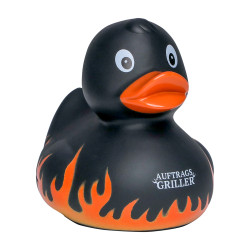Schnabels® Quietsche-Ente Flammen mit Slogan Auftragsgriller
