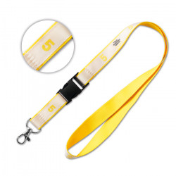 Polyester Lanyard mit Satinbezug und abnehmbarem Steckverschluss 
