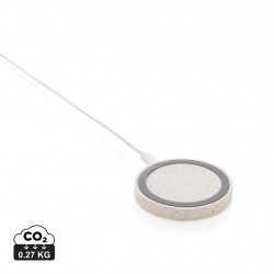 Rundes 5W Charging Pad aus Weizenstroh Rundes 5W Charging Pad aus Weizenstroh