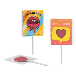 Werbe-Lolly in Kartonhülle