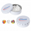 Runde Click-Blechdose 53 mm, mit NL-Minties oder Fruchtherzchen, vegan