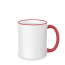 Kaffeetasse aus Keramik mit farbiggen Trinkrand