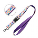 Polyester Lanyard mit sublimiertem Satinbezug und abnehmbarem Steckverschluss 