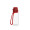 Trinkflasche "School", 400 ml, inkl. Strap, transparent, rot