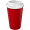 Americano® Eco 350 ml recycelter Becher mit auslaufsicherem Deckel, rot, weiß