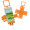 Biegsamer Handyhalter mit Silikonüberzug, orange