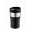 Metmaxx® Thermobecher "CremaOfficina", silber, Manschette schwarz, Ring schwarz