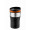 Metmaxx® Thermobecher "CremaOfficina", silber, Manschette schwarz, Ring orange