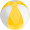 Strandball bicolour farbig/transparent, gelb
